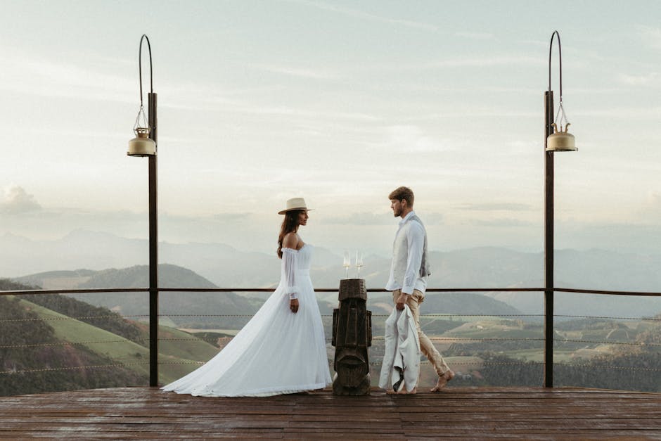 Elegant wedding videography capturing intimate moments between bride and groom in cinematic style